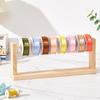 Wood Ribbon Organizer Holder Storage Rack Spool Dispenser for Sewing Craft Room