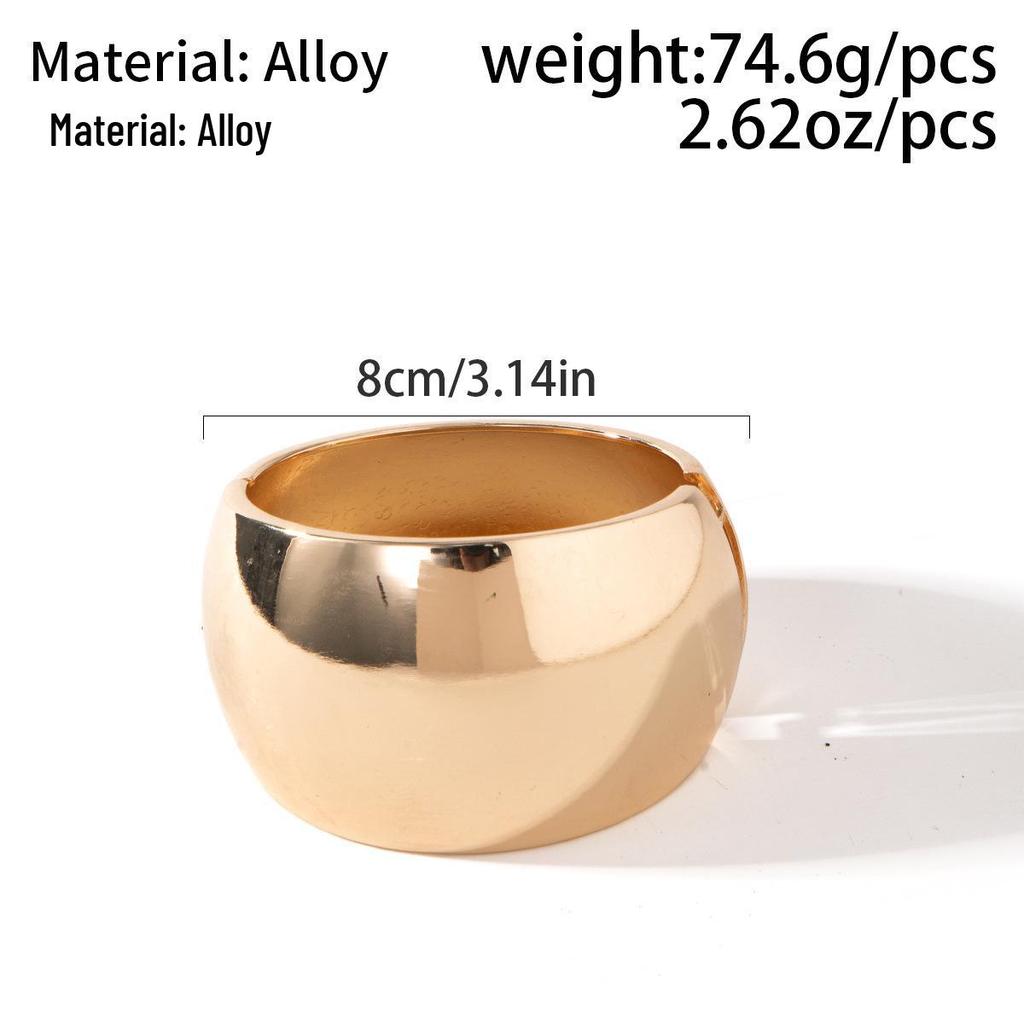 Европейский и американский геометрический модный набор браслетов - Преувеличенный широкий дизайн для женщин