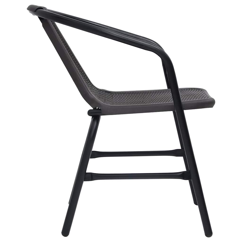 Garden Chairs 8 pcs Wicker Effect Plastic and Steel 110 kg Capacity