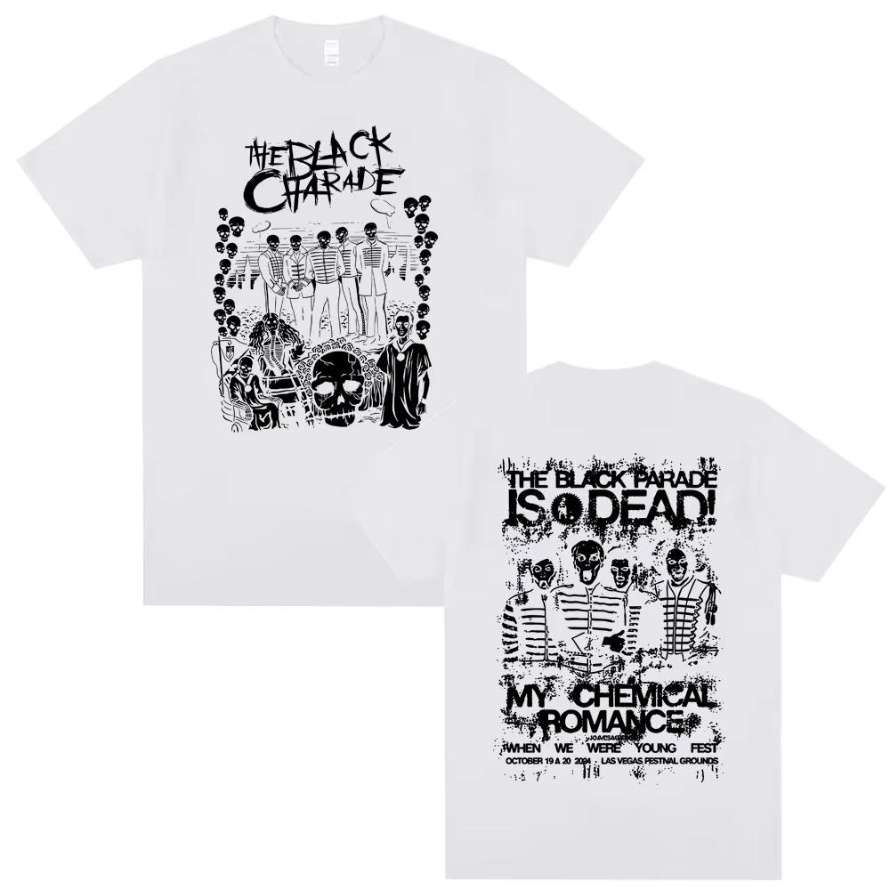 My Chemical Romance Punk Band T-shirt The Black Parade Graphic Streetwear Summer Men Women Rock Emo Oversized Crewneck T Shirts