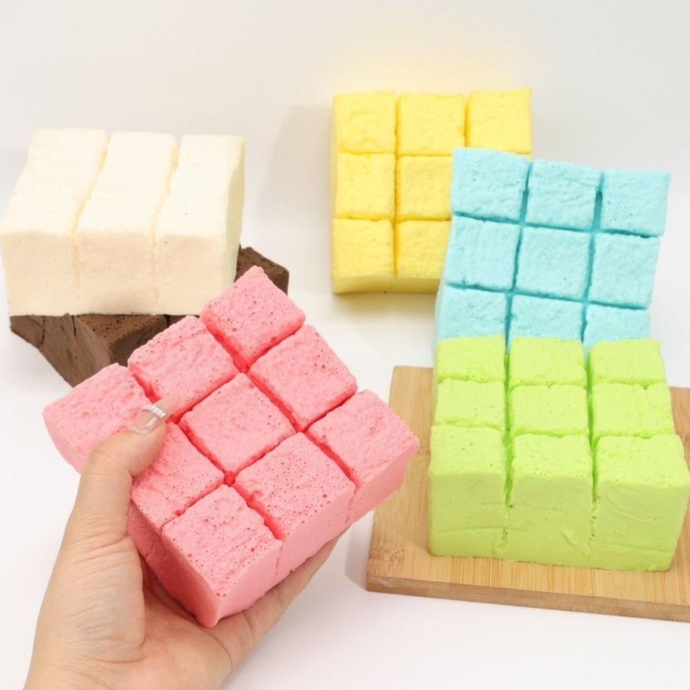 Soft Slow Rebound Tofu Squeezable Toy Non-Toxic Simulated Bread Pinch Toy Home Office
