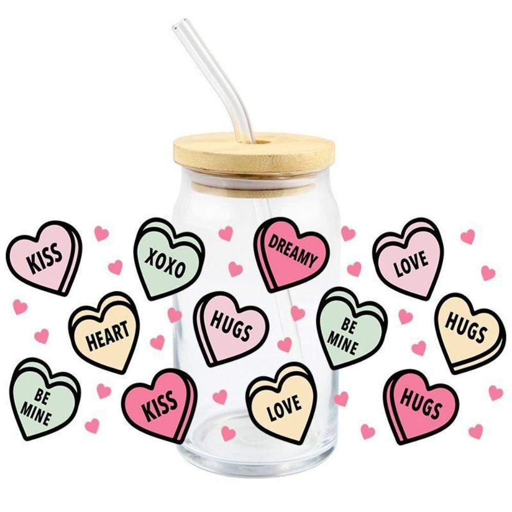 Rub on Cup Wraps Flower Printed Transfer Cup Stickers 3D UV DTF Transfers Stickers  16OZ Glass Cups