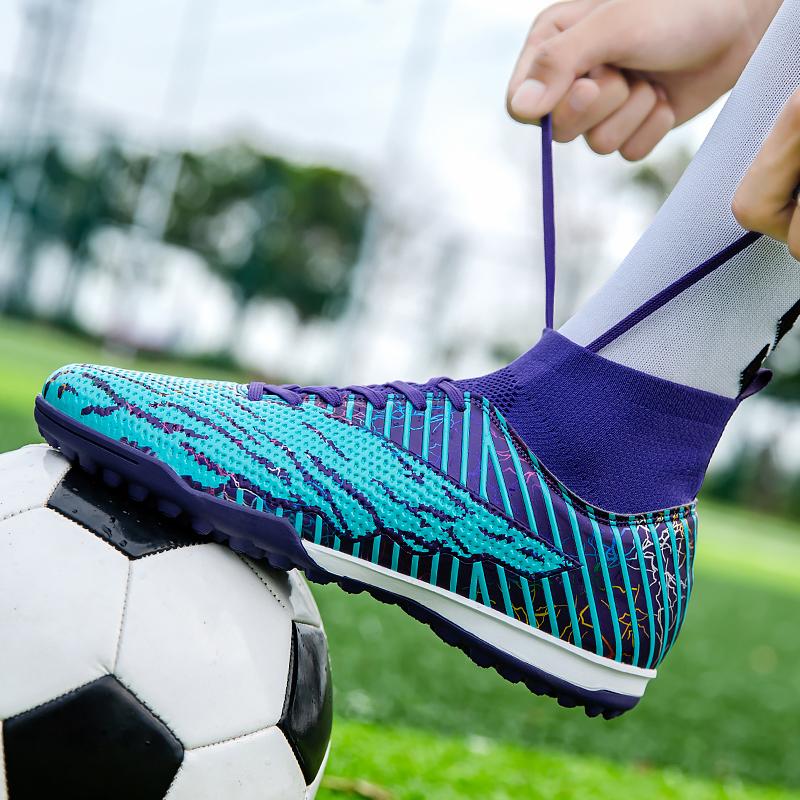 35-48 высокие футбольные бутсы, резиновые молодежные кроссовки с короткими ногтями, футбольные тренировочные кроссовки, детские футбольные бутсы с искусственным газоном