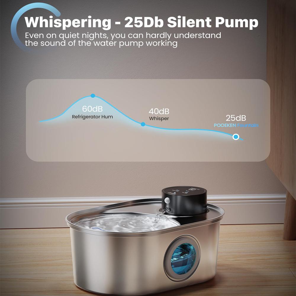 3L беспроводной фонтан для воды для кошек из нержавеющей стали с автоматическим датчиком, питьевой фонтан для кошек, поилка для собак, диспенсер для воды для домашних животных