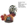 Resin Rooster Figurine Indoor Outdoor Colorful Statue Rooster Figure Model Garden Sculpture Desktop Decoration