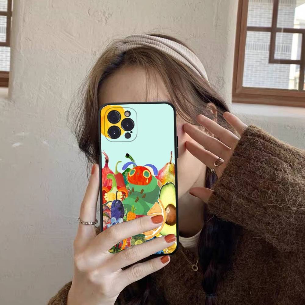 Чехол для телефона 'Очень голодная гусеница' для IPhone 17 16 15 14 13 12 Mini 11 Pro Plus Мягкий силиконовый чехол