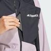 Adidas Цветные блоки Спортивная куртка с капюшоном для женщин Куртка-дождевик Серый Фиолетовый IP1495