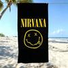 N-Nirvana Рок-группа Микрофибра Пляжное полотенце Черный Быстросохнущее Мягкое Впитывающее Полотенце для ванны для мужчин Взрослых Лето Бассейн Плавание