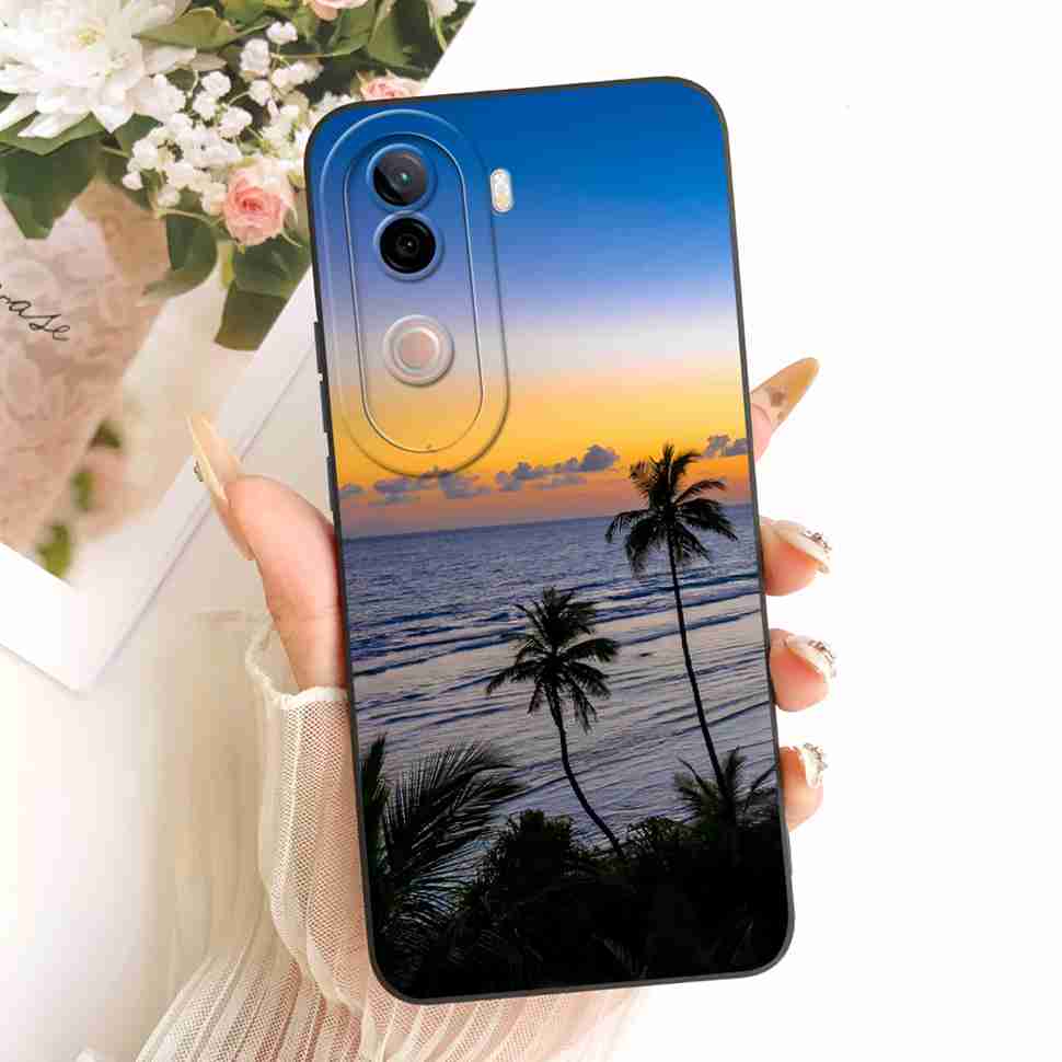 Чехол для vivo V40e 5G Милый Кот Кремовый Цветок Силиконовая Задняя Крышка Для Vivo V 40e VIVO V40E 5G V2403 Чехлы Для Телефона Бампер Fundas