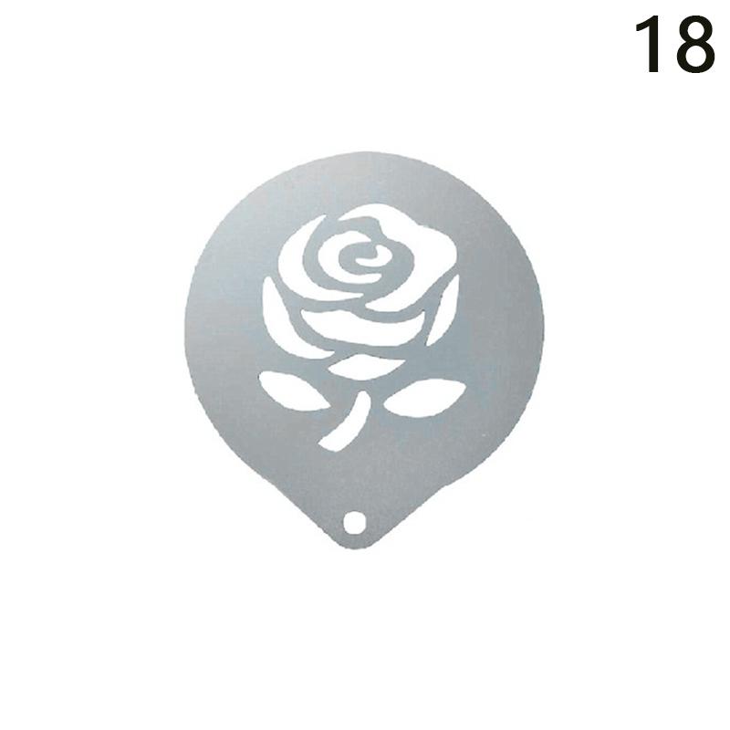 Форма для цветения из нержавеющей стали, необычная модель для штамповки кофе, утолщенный трафарет для распыления кофейной молочной пены