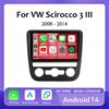 Android 14 Car Radio For Volkswagen Scirocco 3 III Mk3 2008 - 2014 Multimedia Player QLED Screen GPS Navigation No 2din 2 Din