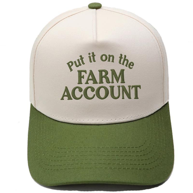Put it on the FARM ACCOUNT Truck Driver Hat Embroidery Color Matching Baseball Cap Female Casual