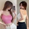 Сексуальная верхняя одежда трикотажные кофточки однотонные ребристые ткани маленький жилет женский дизайн летняя горячая женская одежда короткий топ маленький слинг