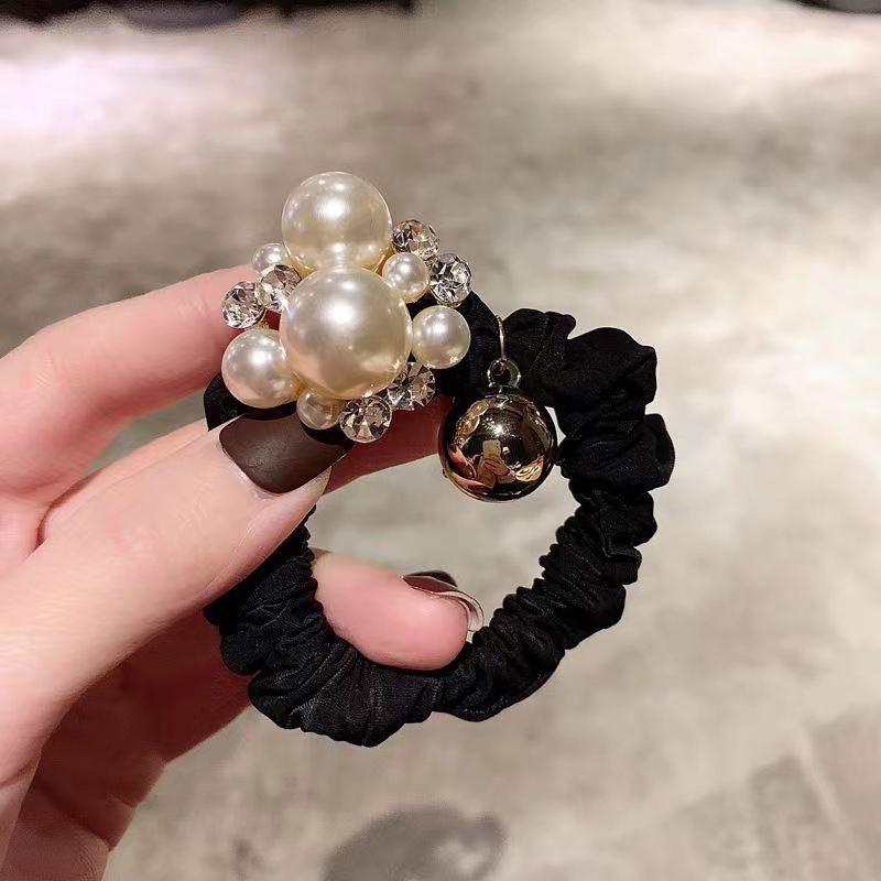Korean Style High-End Pearl Flower Hair Tie Headband – Elegant Women's Hair Accessory