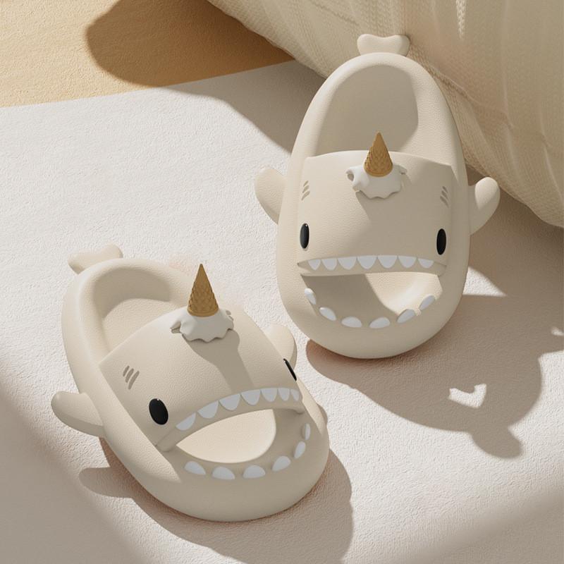 Ice Cream Shark Slippers For Men Women Summer Thick Sole Antislip Shock Absorption Comfortable