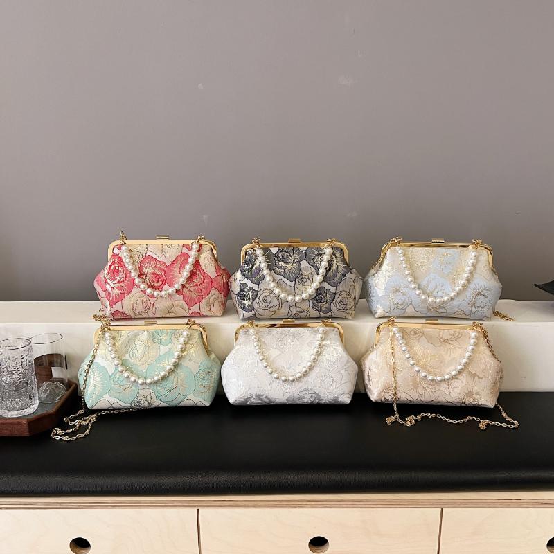 Женская сумка в китайском стиле ципао, сумка через плечо, цепочка с вышитым бисером цветочным узором, новая