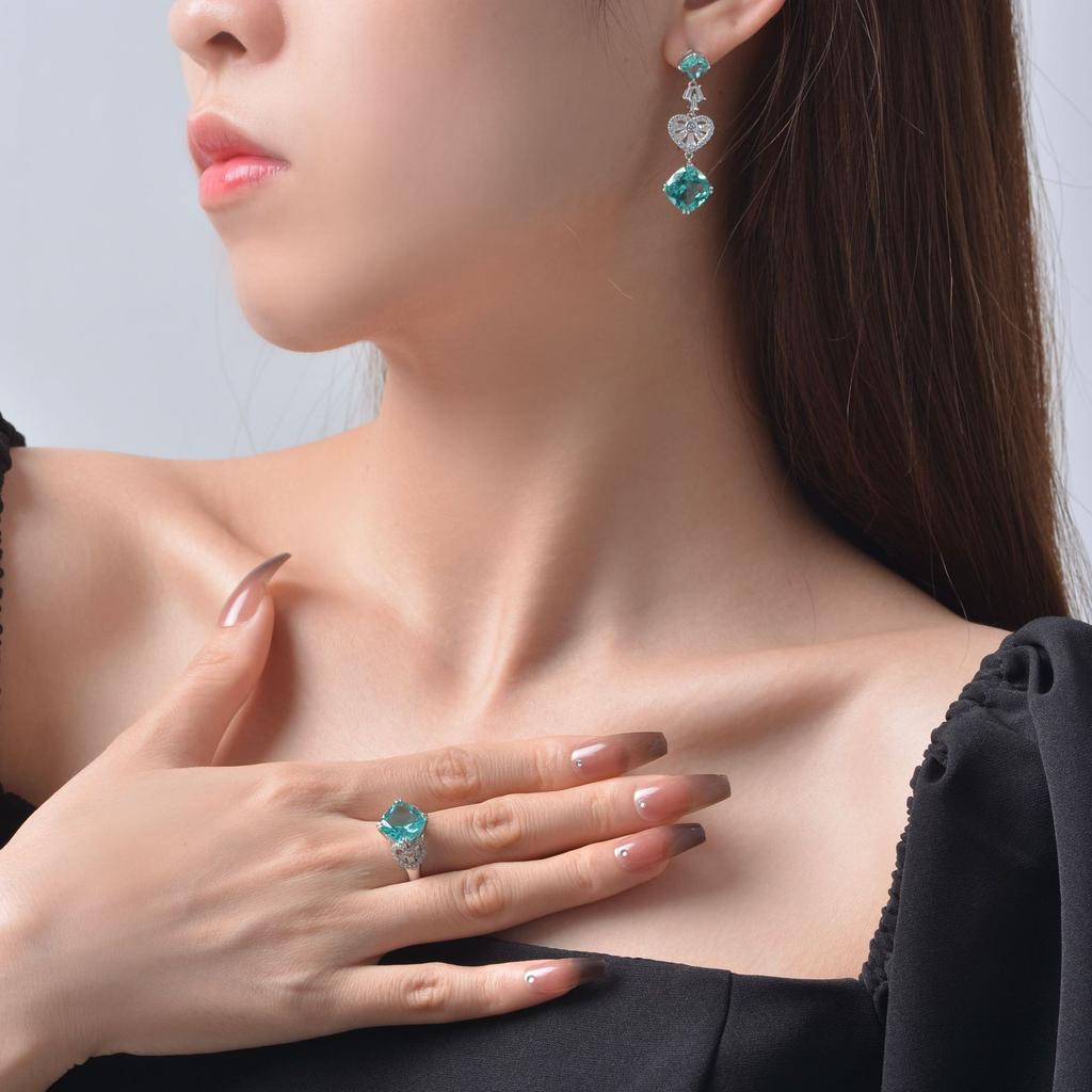 Gica Gema 100% стерлингового серебра 925 пробы, 10*10 мм, квадратный зеленый драгоценный камень, романтические кольца для женщин, ювелирные изделия, подарок для свадебной вечеринки