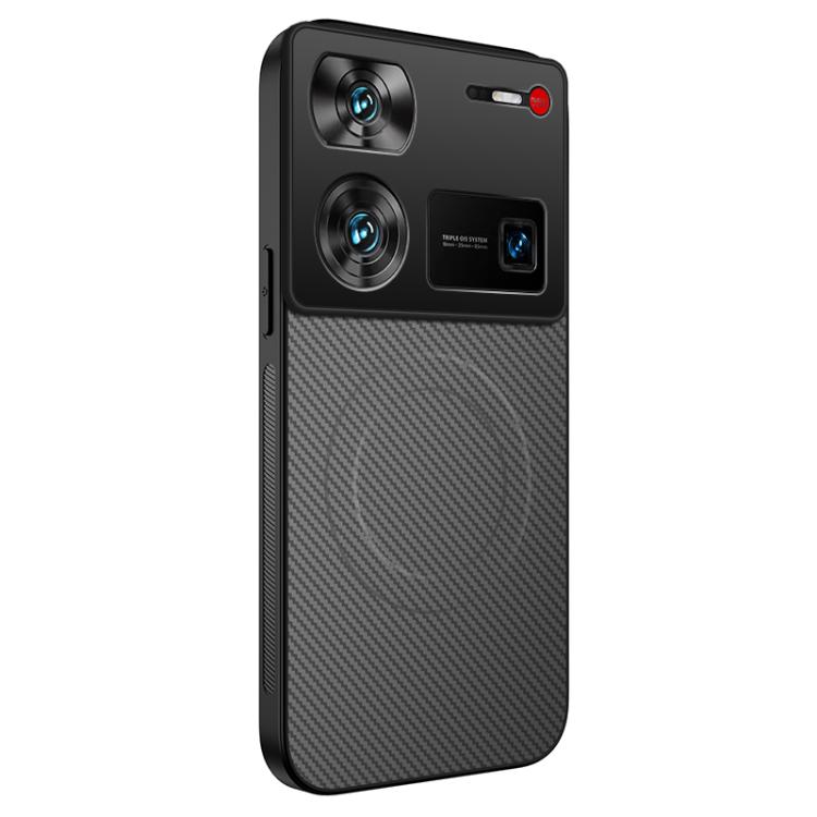 TQ Series Magnetic Carbon Fiber Texture PC Hybrid TPU Phone Case For ZTE nubia Z50