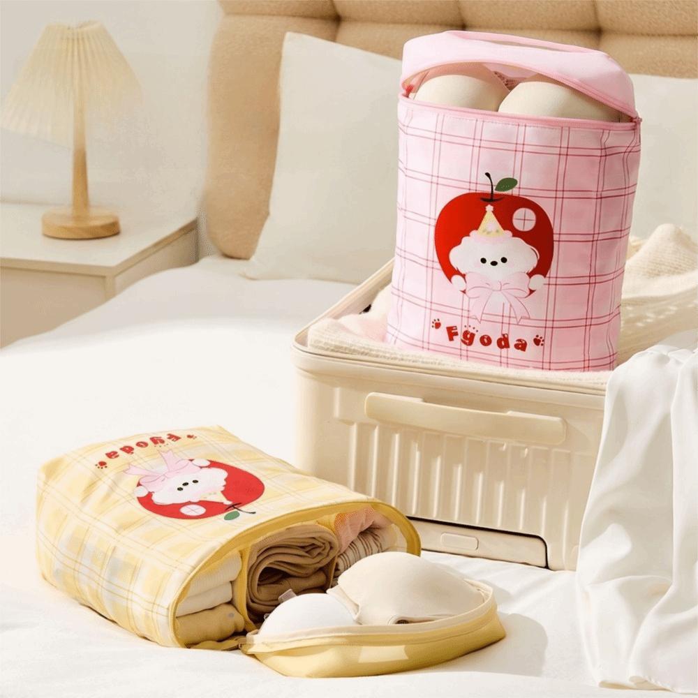 Zipper Closure Dog Print Travel Shoe Bag Cartoon Underwear Storage Bag Wardrobe