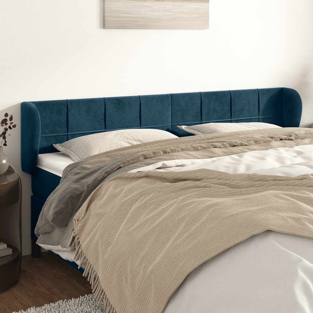 Headboard with Wings Dark Blue 163 x 23 x 78 88 cm Velvet
