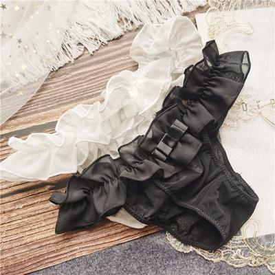 Женские трусы, милое шифоновое сетчатое нижнее белье с узлом подушки Kawaii, женские трусики с низкой посадкой