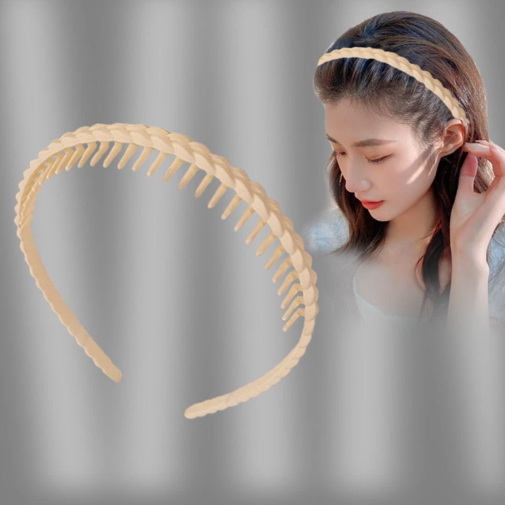 Корейский стиль Зубы Матовый Обруч для волос Акриловый Нескользящий Ободок Темперамент Девушки