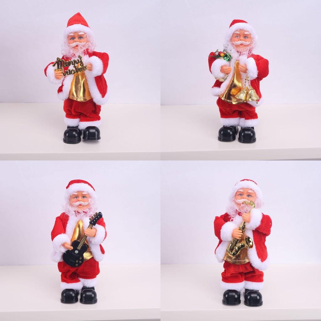 Рождественский подарок Электрический Санта Клаус Гитара Музыкальное украшение с саксофоном и барабанами для праздничного декора