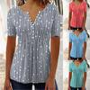 Женские повседневные свободные рубашки с v-образным вырезом и короткими рукавами, модные топы с принтом в горошек, футболки
