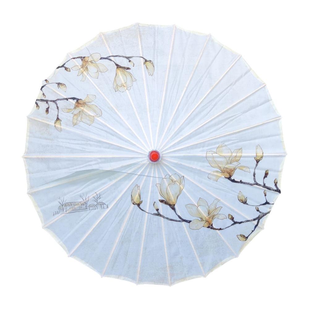 Vintage 70 cm Silk Cloth Women Umbrella Handheld Folding Classical Oil Paper Umbrella Rainproof Decorative Costume Parasol Party