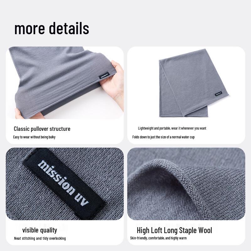 MISSION Men's UV Wool Neck Gaiter