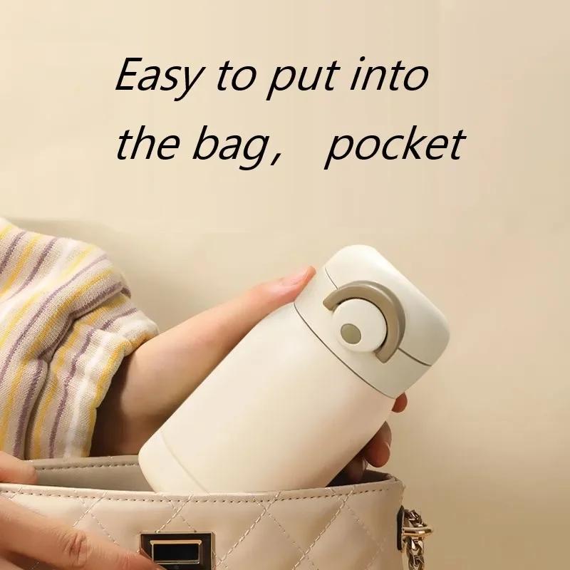 Мини-кружка-термос из нержавеющей стали 304, 350 мл, портативная кофейная кружка, вакуумная фляга, изолированная бутылка для горячей воды, детский подарок