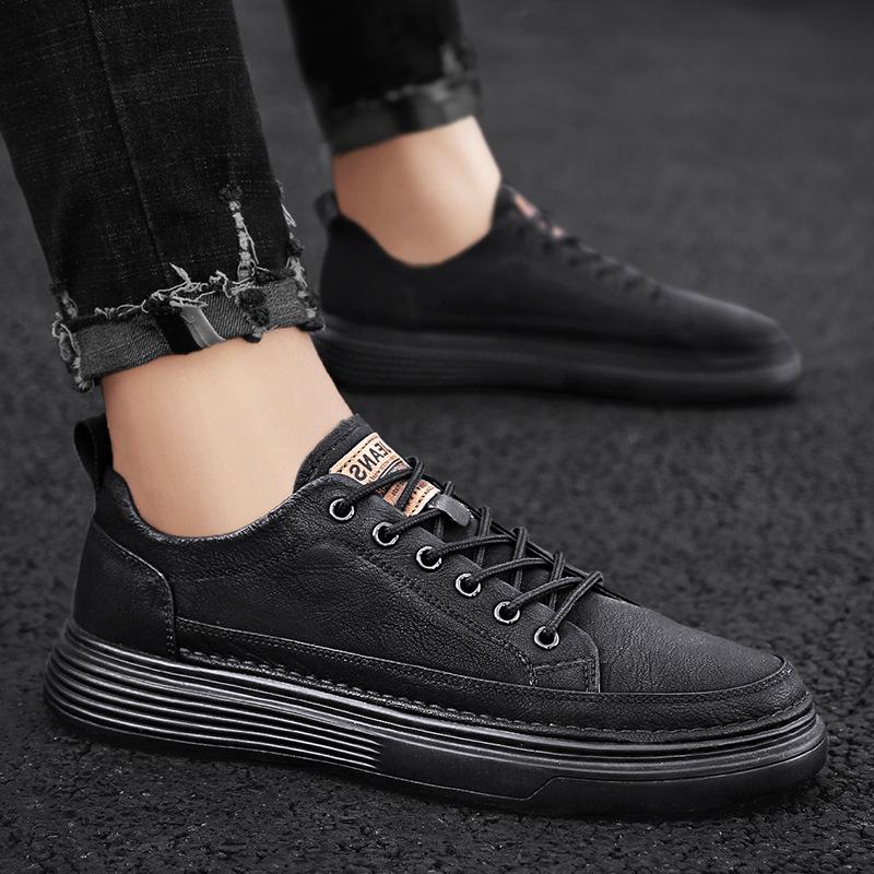 Мужские туфли на плоской подошве, весна/лето, новые мужские повседневные спортивные туфли с низким вырезом, толстая подошва, шнуровка, размер 39-44