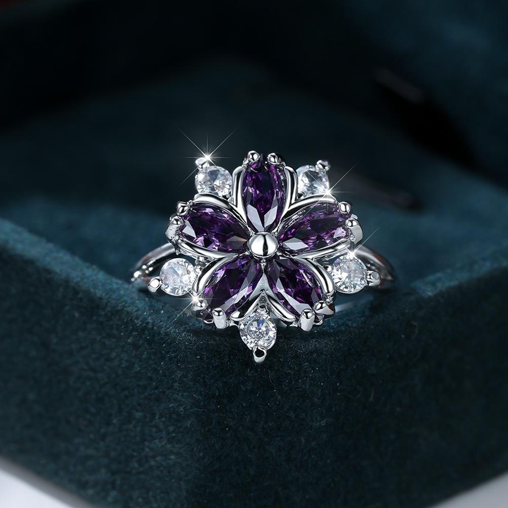 Elegant Fashion Princess Engagement Rings for Bride Jewelry Romantic Blossom Pink Stone Lady Rings