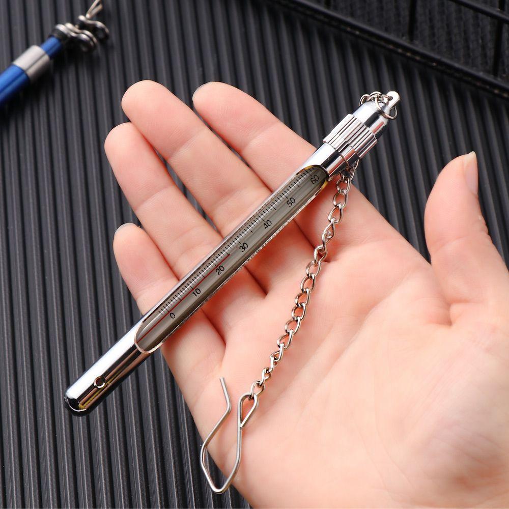 Новый термометр для рыбалки с карабином, температура воды в ручье, нержавеющая сталь для рыбалки нахлыстом