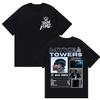 Т-shirt с мерчем мирового тура рэпера Myke Towers, мужской, в хип-хоп стиле, готическая одежда, футболки, повседневная хлопковая футболка с коротким рукавом