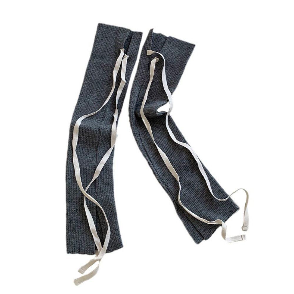 Гетры на шнуровке с бантом Y2K Гольфы до колена Однотонные женские чулки Осень