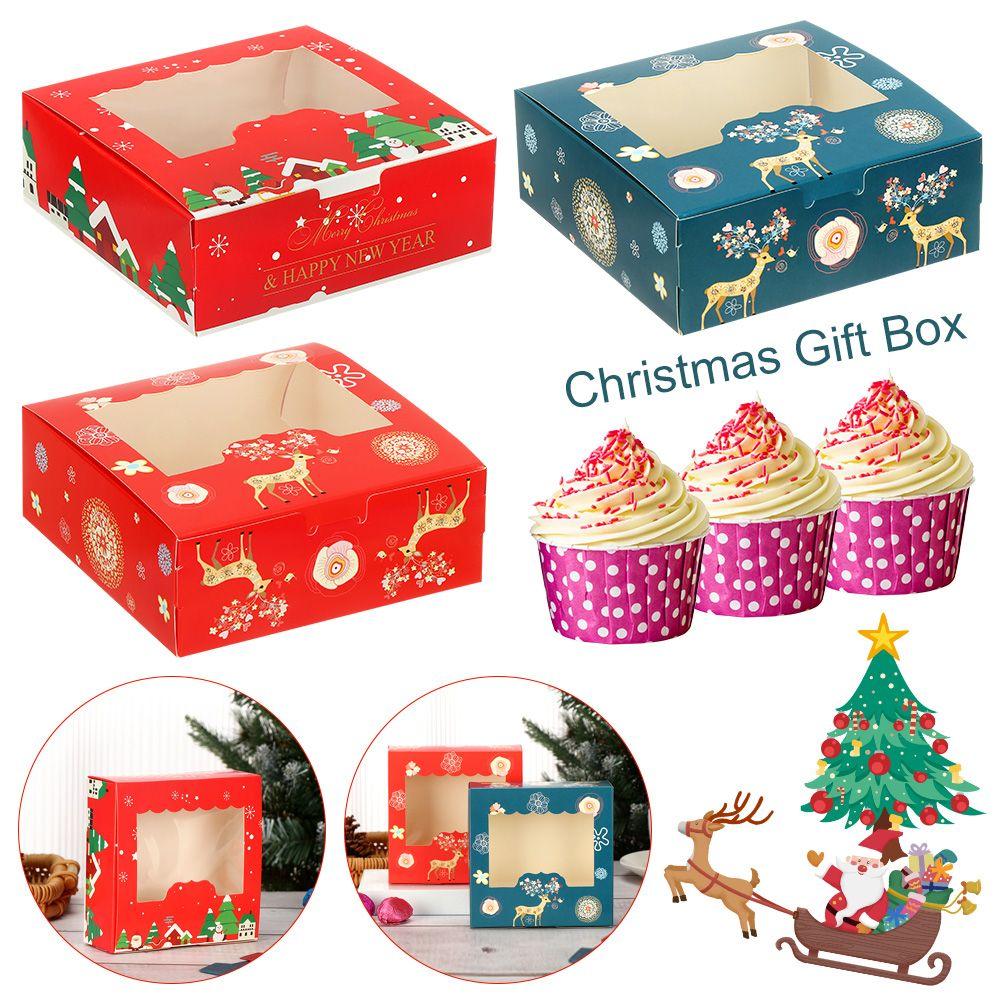 Cup Cupcake Christmas Gift Box Christmas Cardboard Cake Boxes Gift Wrapping Box Cake Packaging Box