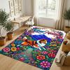 Dog Theme Crystal Velvet Rug Personalized Custom Name Text Soft Floor Mat Home Decor