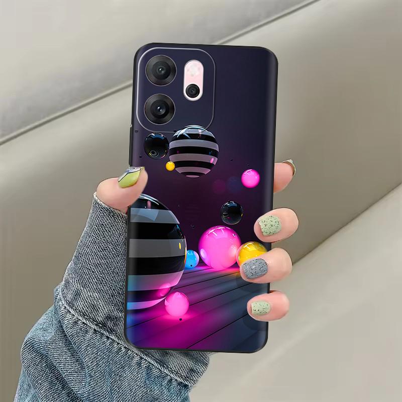 Для OPPO Reno14 F Чехол CPH2743 Мягкая Силиконовая Крышка Милый Кот Нарисованная Защита Fundas Для OPPO Reno 14F Reno14F Задняя Крышка Сумки