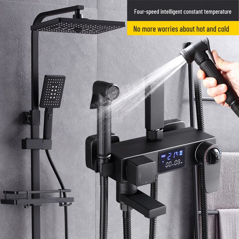Постоянная температура тропического душа с набором для ванной комнаты с квадратной душевой головкой