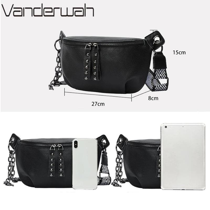 Genuine Leather Moon Chest Bag for Women Luxury Brand Crossbody Sac Female Soft Cowhide Shoulder Messenger Bags Waist Packs Hot