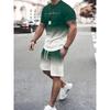Men's Outfit Summer Short Sleeve T Shirt Set Fashion 2 Piece Sportwear 3D Printed Casual Shorts Sweatshirt Men's Tracksuit