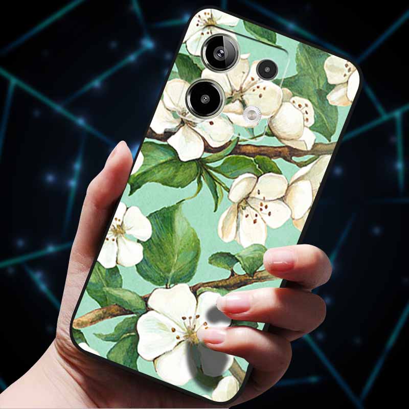 3D Цветочные тисненые чехлы для Redmi Note 13 Чехол Note13Pro 5G Мягкие силиконовые чехлы для телефона для Redmi Note 13 Pro Plus Задняя крышка Сумка