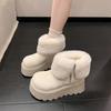 Yueyu European Leather Lamb Wool Lapel Two Wear Fluffy Snow Cotton Boots Thick-soled Muffin Small Man Super High Heel Short Boots