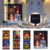 Solar Led Lighted Welcome Christmas Garden Flag Double Sided, Christmas Lights Decoration Yard Outdoor Home Small Decoration, Winter Holiday