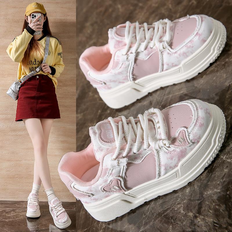 Женские повседневные кроссовки на толстой платформе, нескользящие, со шнуровкой, для ходьбы, дышащие, удобные, теннисные туфли для женщин, легкие, для тренировок