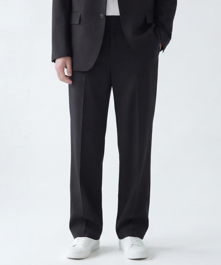 ESN Tailor One-Pleat Hidden Elastic Waist Slacks - 3 Colors