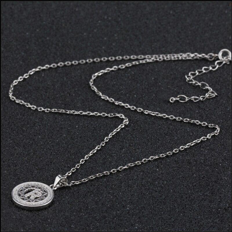 Модное ожерелье с простой круглой буквой R из стерлингового серебра 925 пробы с микро-паве из фианита, кулон, чокер для лучшего друга в подарок