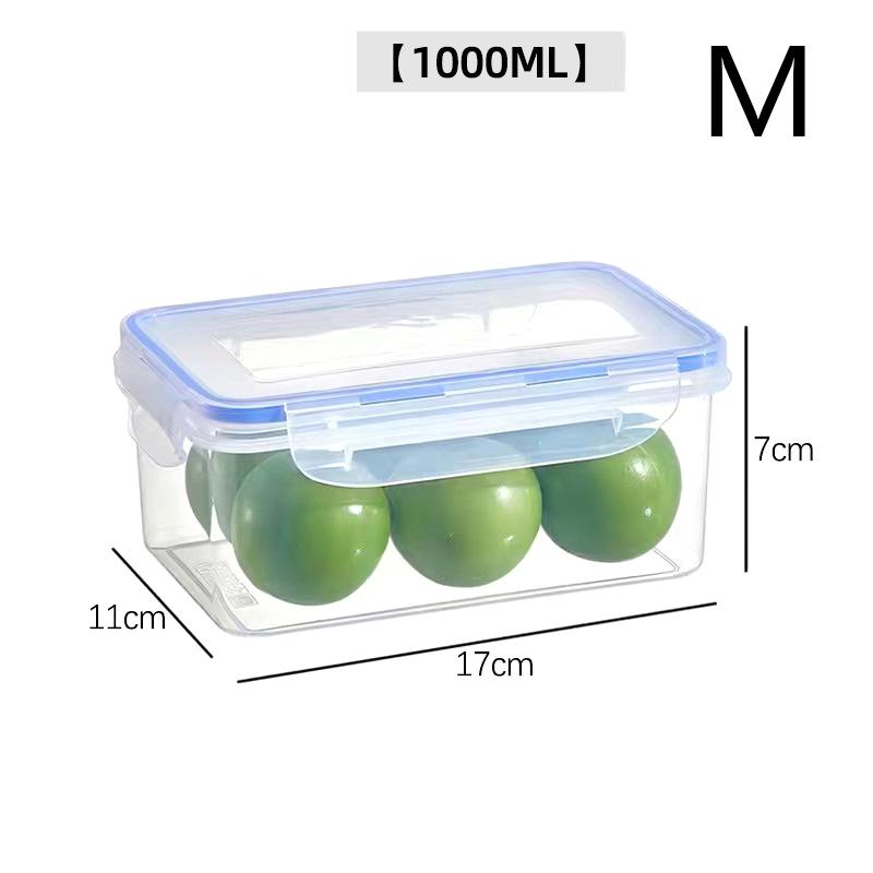 Sealed Rectangular Refrigerator Storage Box With Lid Plastic Crisper Microwave-Heated Lunch Box With Lid