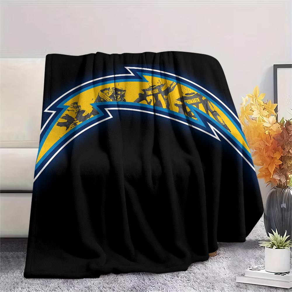 Los Angeles Chargers Print Flannel Blanket, High quality Comfortable for All Seasons, Home Decor, Warmth and Comfort